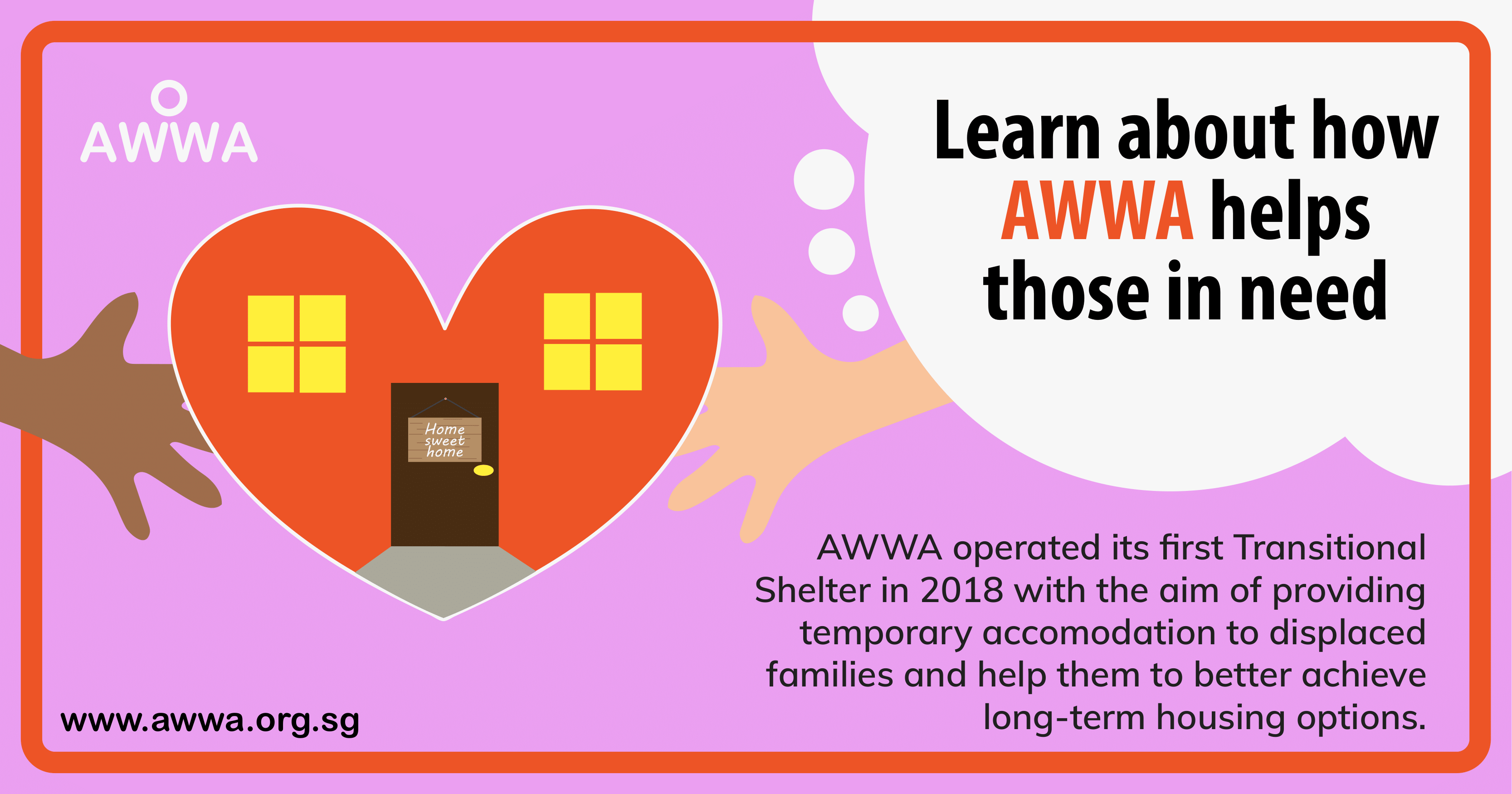 Facebook post for the AWWA Transitional Shelter