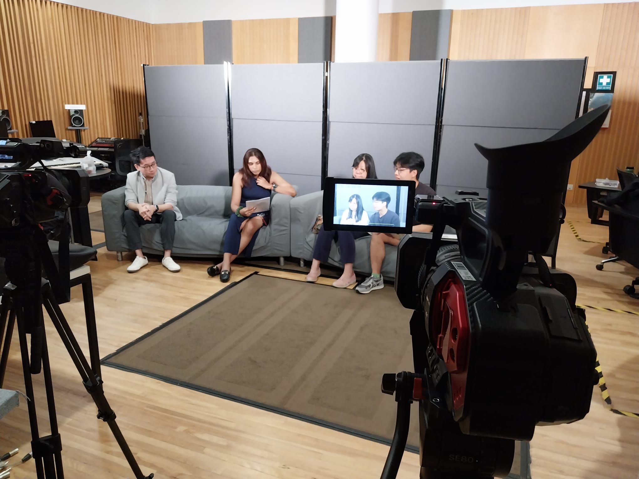 An image of one of the takes during filming on production day.