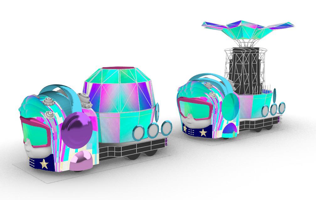 Early proposed design of float with a open top to act as a 'grand reveal' as requested by client.

Conceptualized with the artist team and 3D model rendered by Royston Phang