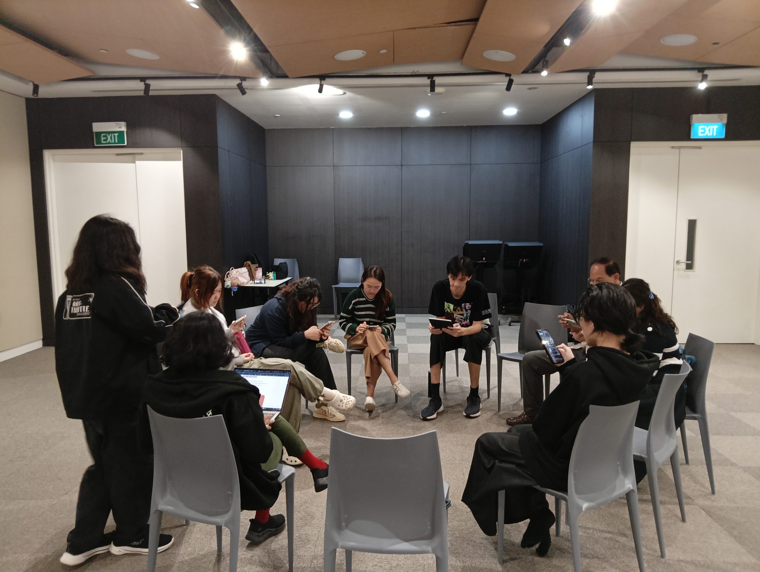 Table reading with the cast and docent, understanding the script and developing an understanding of the history involved using the docent's knowledge.