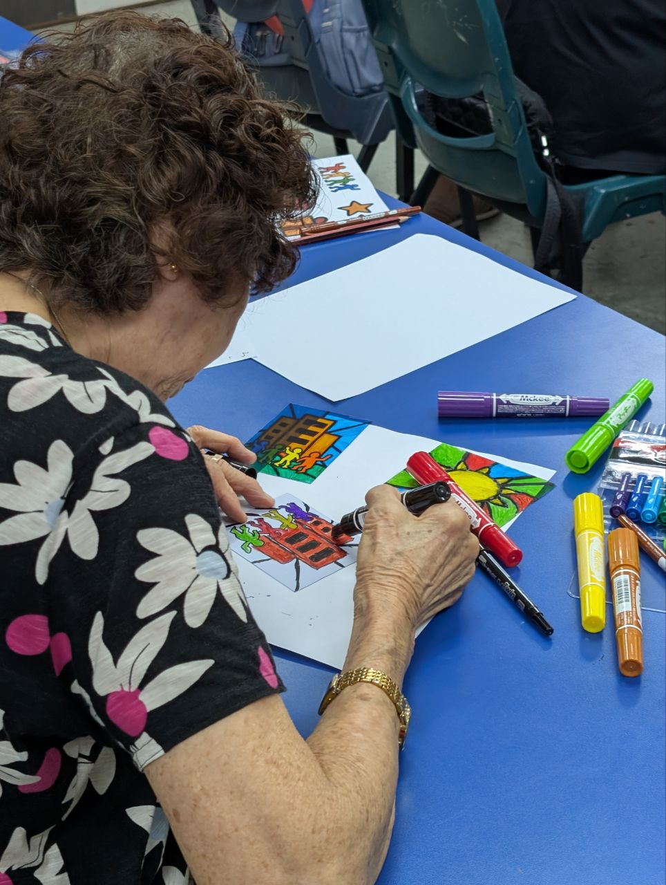 Community workshop to build float elements with residents encouraged to design their own mini 'stain-glass' panels