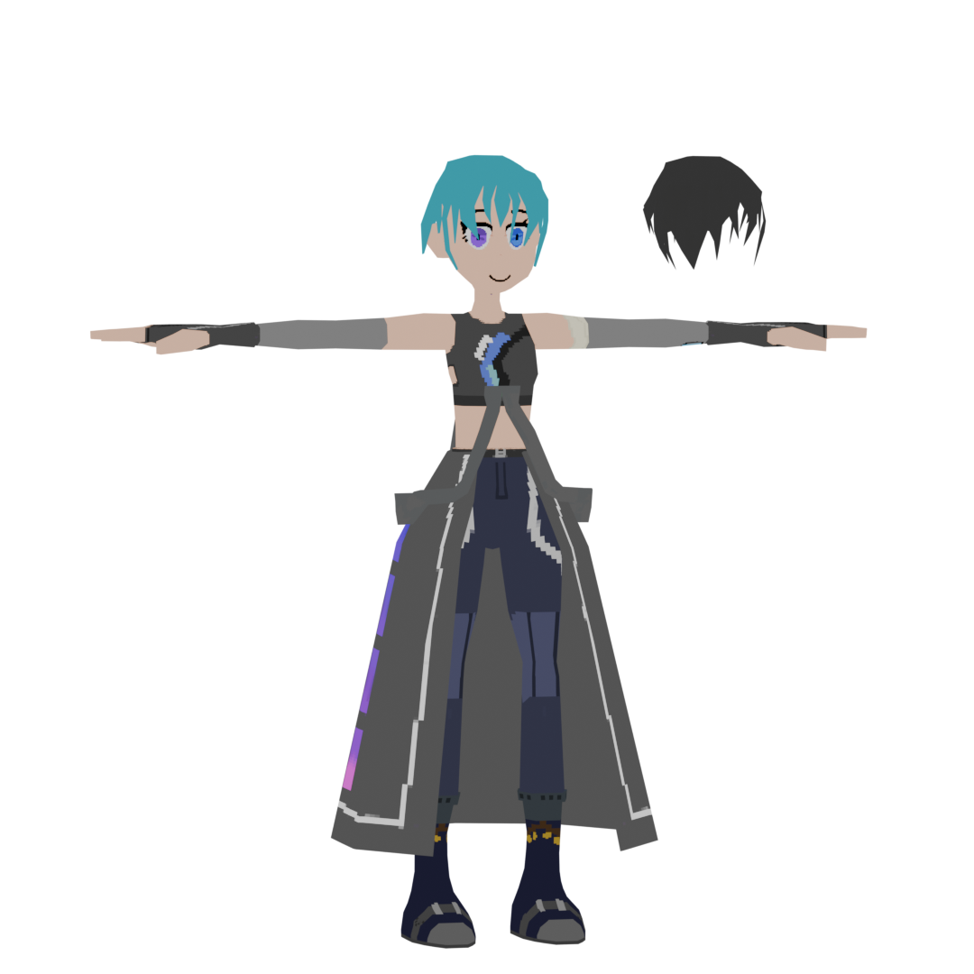 Our main character, finalized, 3D model made by Alfie, textures done by Jia Wei and rigging done by Bo Yao.