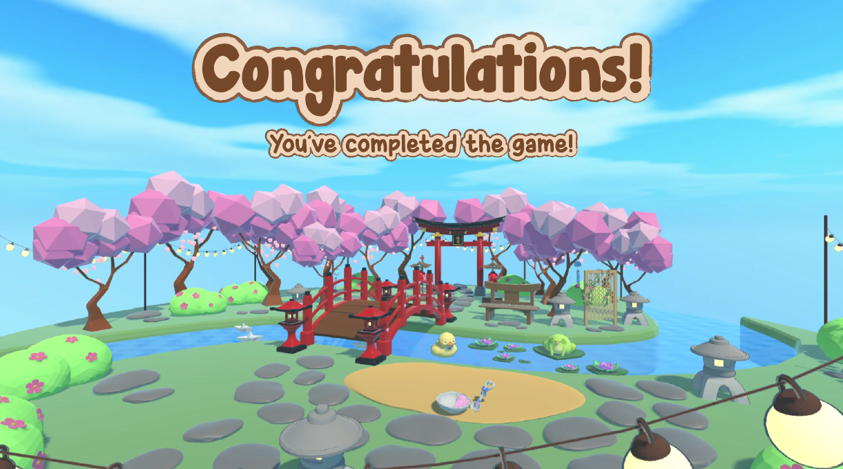 Completed Game Scene (After every item has been bought from the shop)