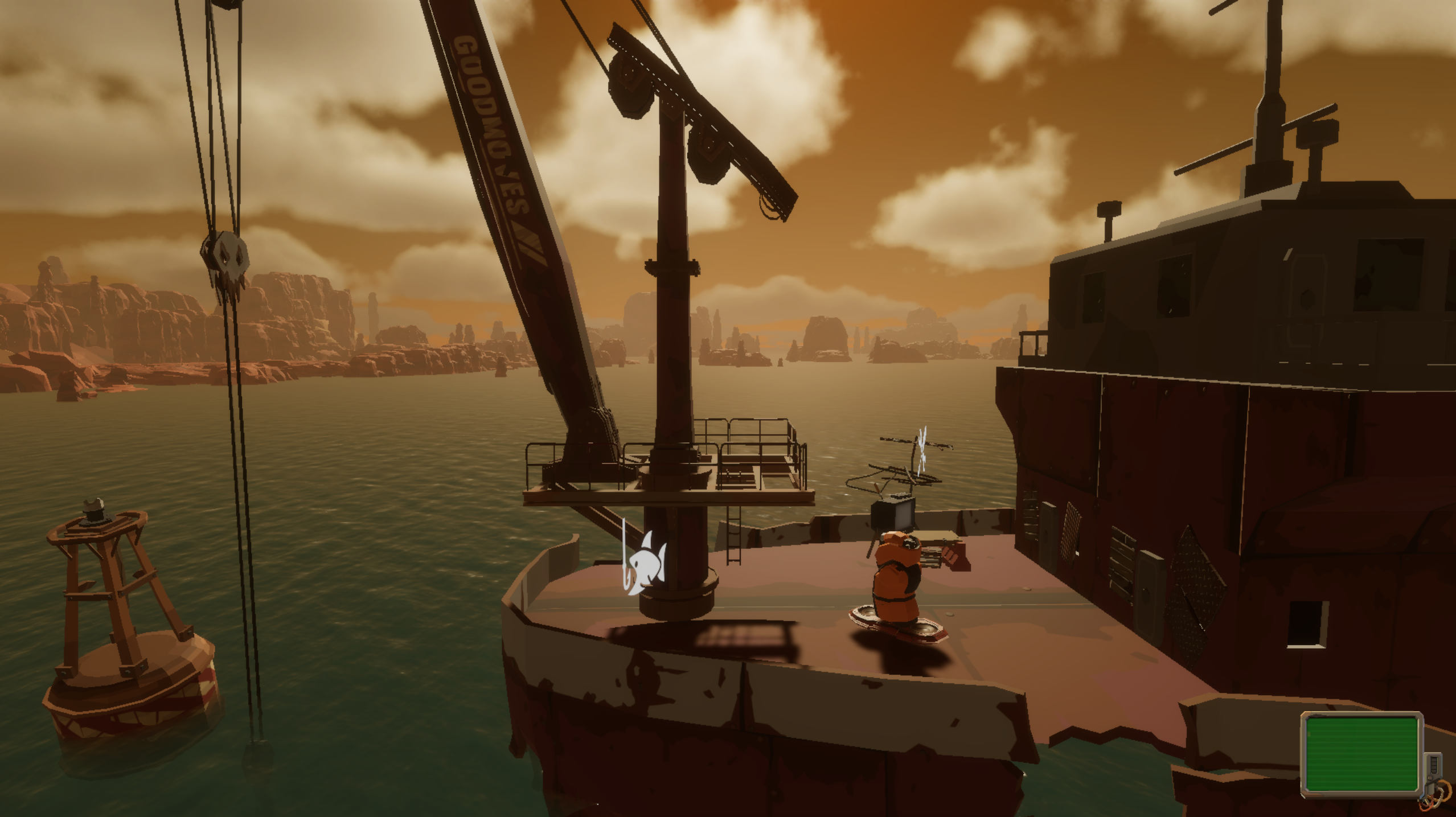 Our game’s prep scene. Player will get to upgrade their gear which includes the gun and the storage at the upgrade station here