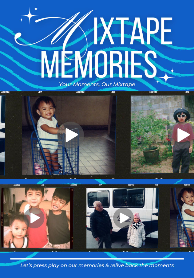 <a href="https://myrpcreate.com/symbiosis2026/wp-content/uploads/2026/02/T300-Transmedia-Campaign_FYP_DMPDTeam5.pdf" target="_blank" rel="noopener"><strong>TRANSMEDIA</strong></a>
Our transmedia campaign introduced our team via Instagram, sharing our creative direction and inviting support through personal story shares. We proposed a “Mixtape Memories” booth with a QR code, but executed it online, collecting childhood memories via Google Form. This image is the poster promoting of the compilation m0ntage that will be posted.