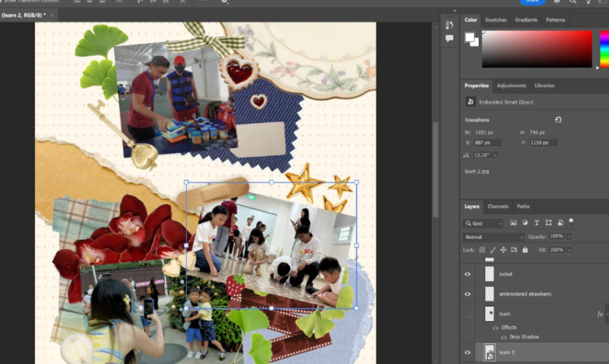 This picture showcases the final outcome of one of the scrapbook-style animations featured in our documentary, revealing how the piece ultimately came together on screen. What began as a layered work-in-progress has now transformed into a seamless visual masterpiece, where textures, images, and graphic elements come together to support the narrative. The animation feels intentional, with every detail refined to enhance both clarity and emotion. Compared to its earlier stages, this final version showcases the polished version achieved through careful editing with the refinements suggested, bringing the creative vision to life in a way that visually flows with the documentary’s storyline.
