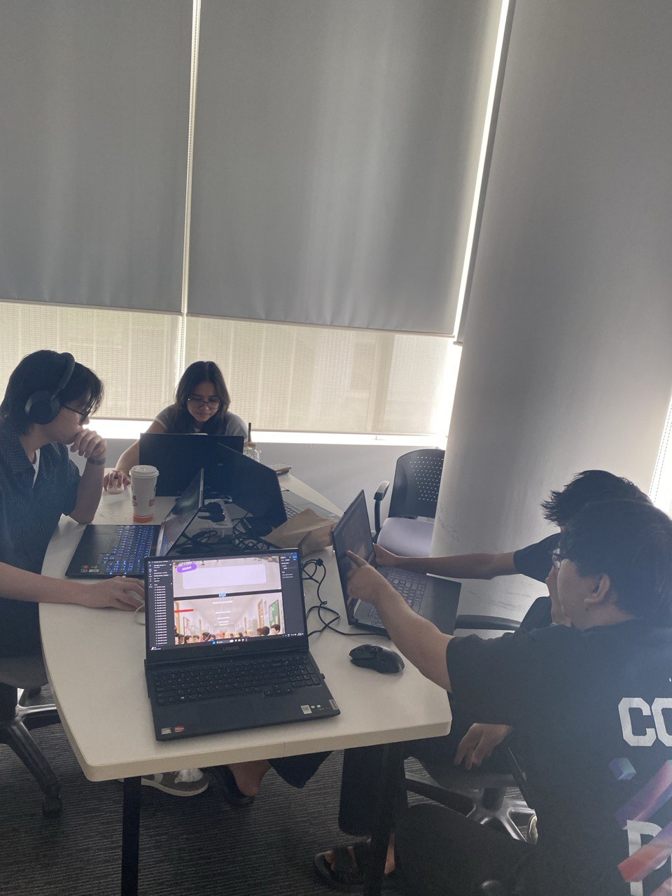 We held regular meetings in school to update one another on the progress of our assigned tasks.